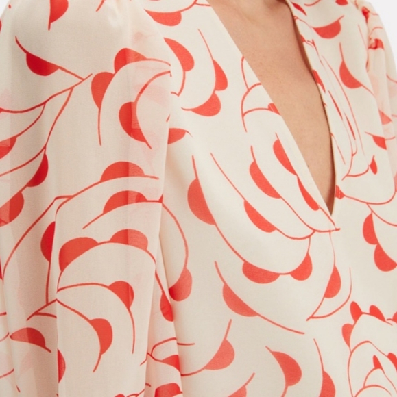 Self-Portrait High Neck Printed Blouse NWOT Size 6 - Picture 5 of 15